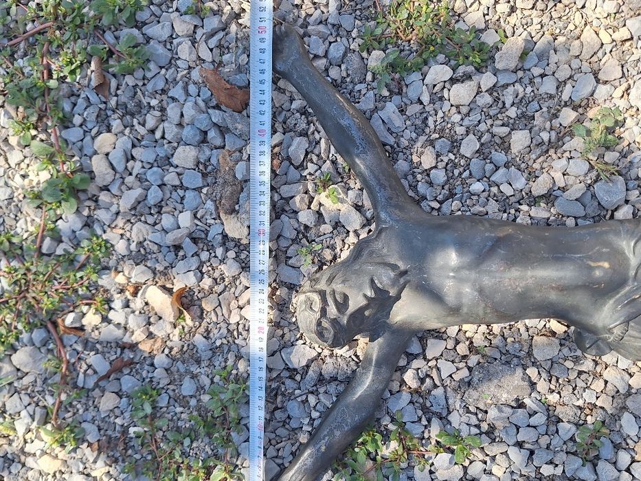 Огромно старинно бронзово разпятие 72/50см