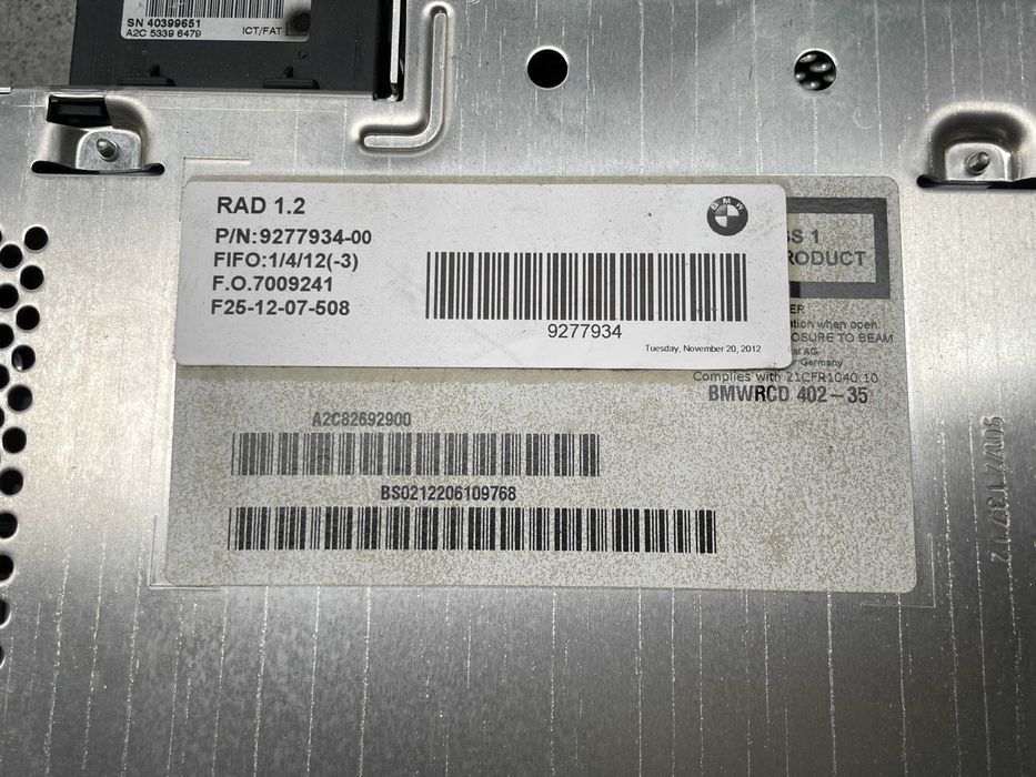 Cd player Business Bmw X3 F25 cod 9277934