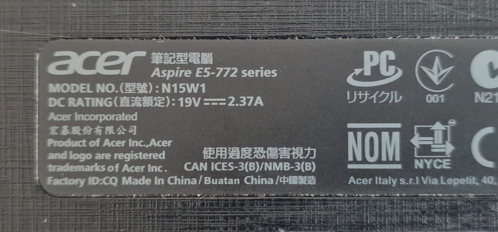 Laptop acer aspire E17
