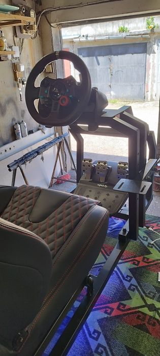 Стойка и седалка за волан, педали и скоростен лост logitech, moza...