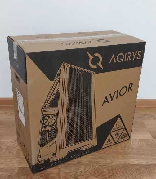 Carcasa PC AQIRYS Avior ARGB Black Mid-Tower / incluse 4 ventilatoare ARGB / Telecomanda / Sticlă securizata / NOUA