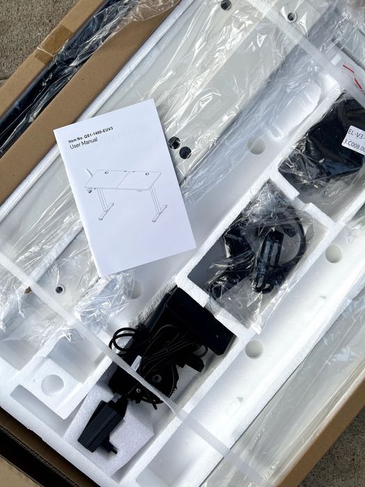 Birou reglabil electric SANODESK QS1, 140x60 cm, alb (NOU în cutie)