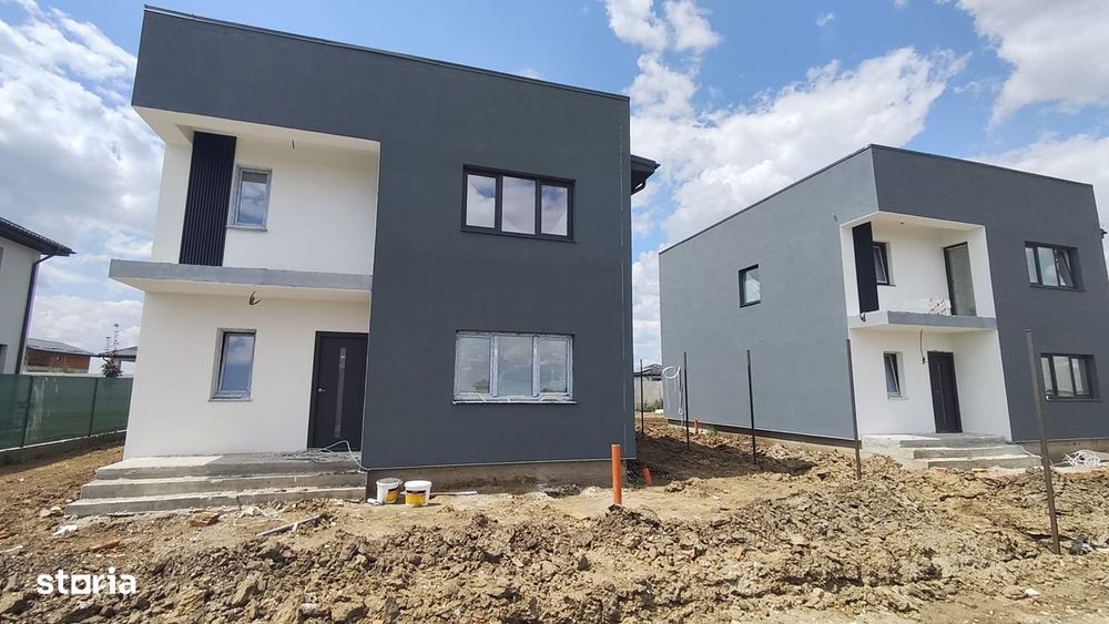 Casa noua cu 5 camere 3 bai curte 419mp comuna Berceni