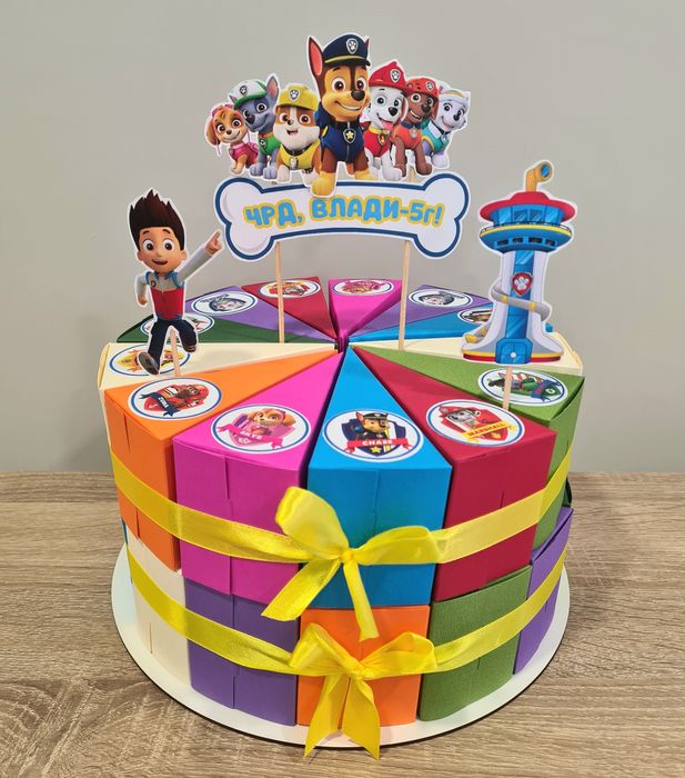 Картонена торта Super Mario, Hulk, Paw Patrol, Cars, Bluey, Ariel