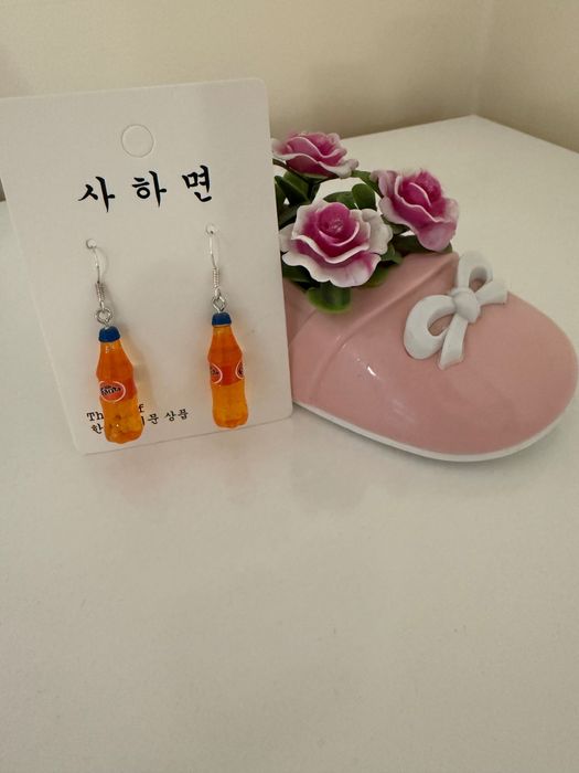 Дамски Обици Coca Cola, Donat, Fanta, Sprite, Buble Tee, Гердан с живи