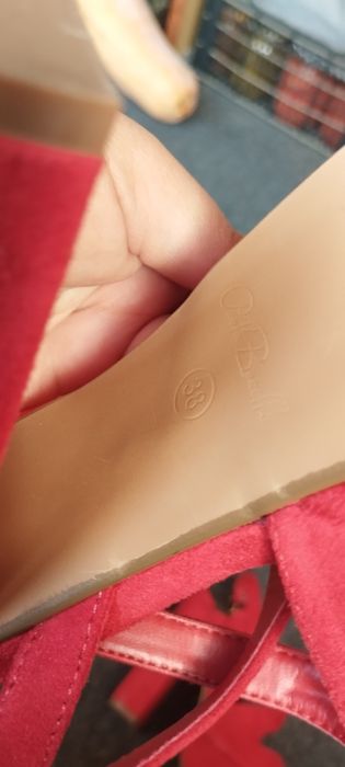 Сандали на ток, велур