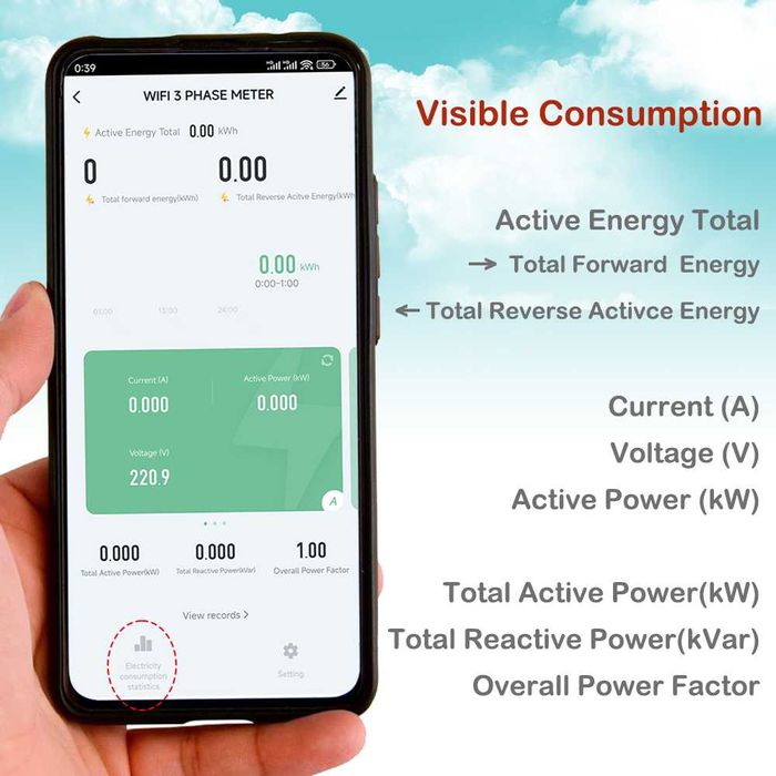 100A Tuya Двупосочен трифазен електромер