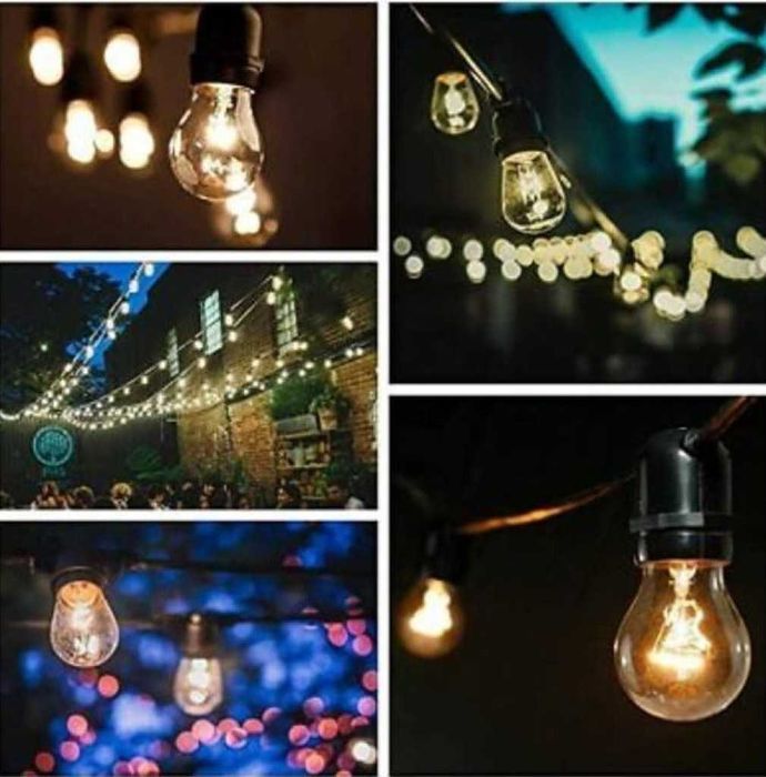 Водоустойчив гирлянд за външно осветление с 10 броя LED крушки