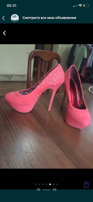 Продам туфли кораллового цвета