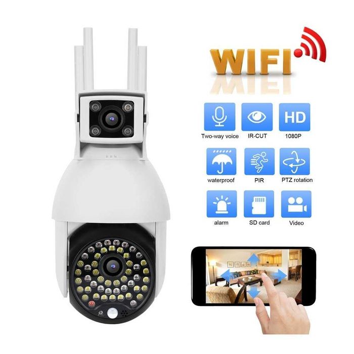Водоустойчива WiFi камера  с 2 обектива