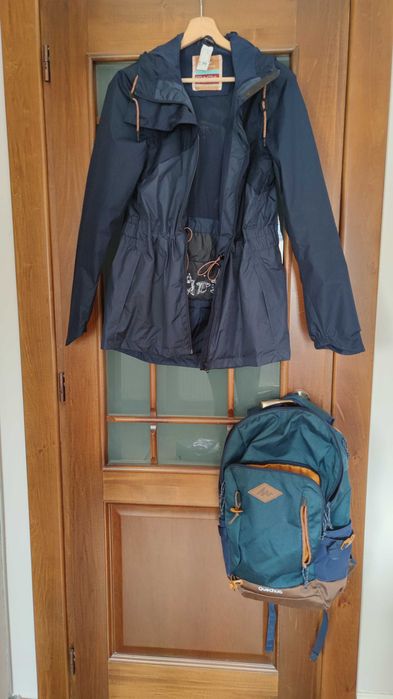 Jachetă ploaie împachetabilă, albastru / bleumarin, impermeabil, S