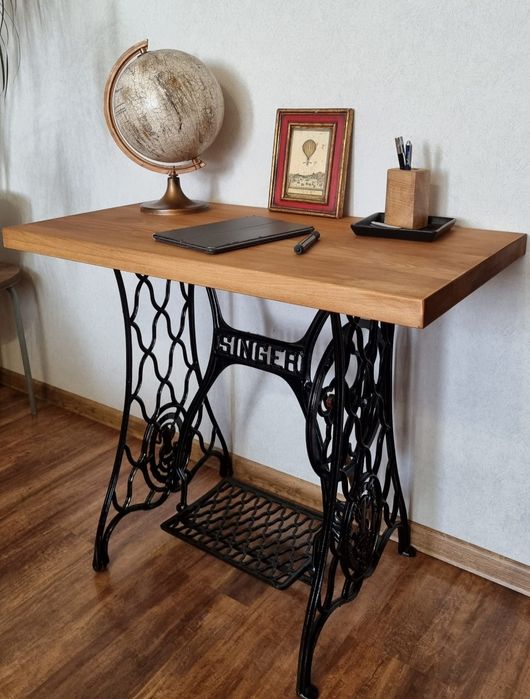 Эксклюзивный Лофт/Винтаж стол: Подстолье "Singer" + Столешница дерево.