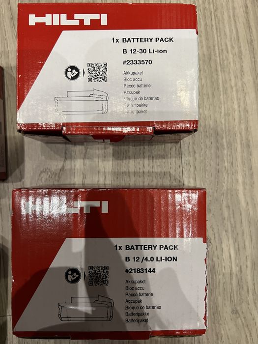 Acumulatori Hilti 12V-5 ah.(B12-55)sau 12V-4 ah.(B12-40)