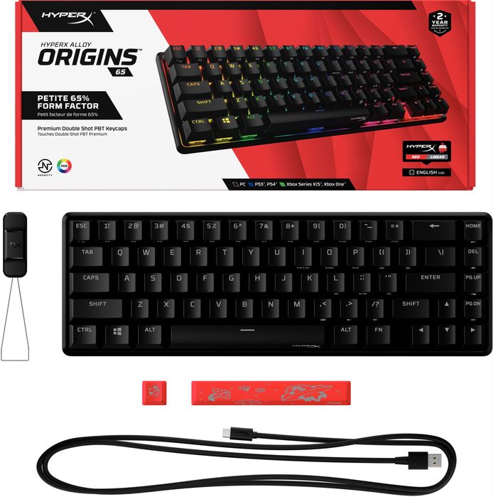 HyperX Alloy Origins 65 - 65% кейкапы РВТ, Алюминиевый корпус, механик