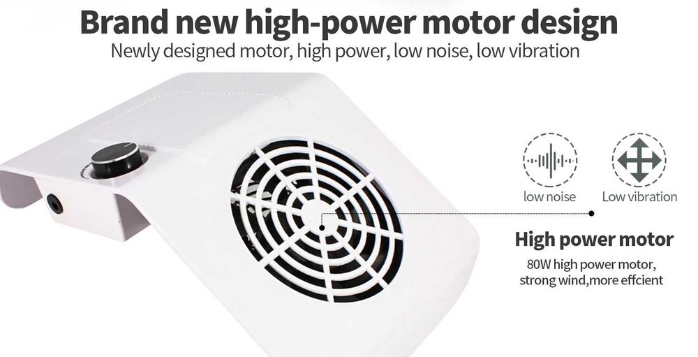 Прахоуловител мощен 80W за маникюр