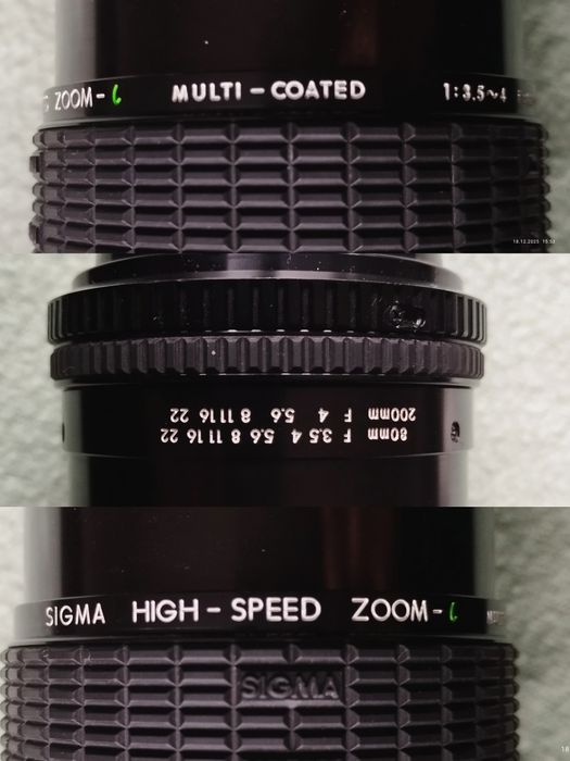 Obiectiv Sigma Zoom 80–200mm f/3.5–4 MD – Made in Japan