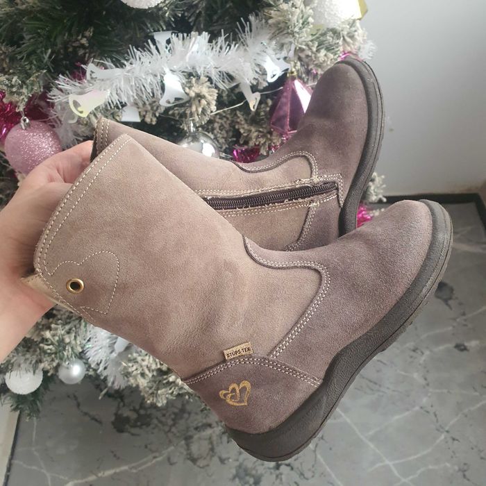 Ghetute piele naturata maro marime 28