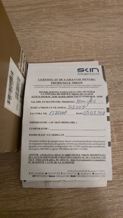 Obiectiv Nikon 50 f1.4
