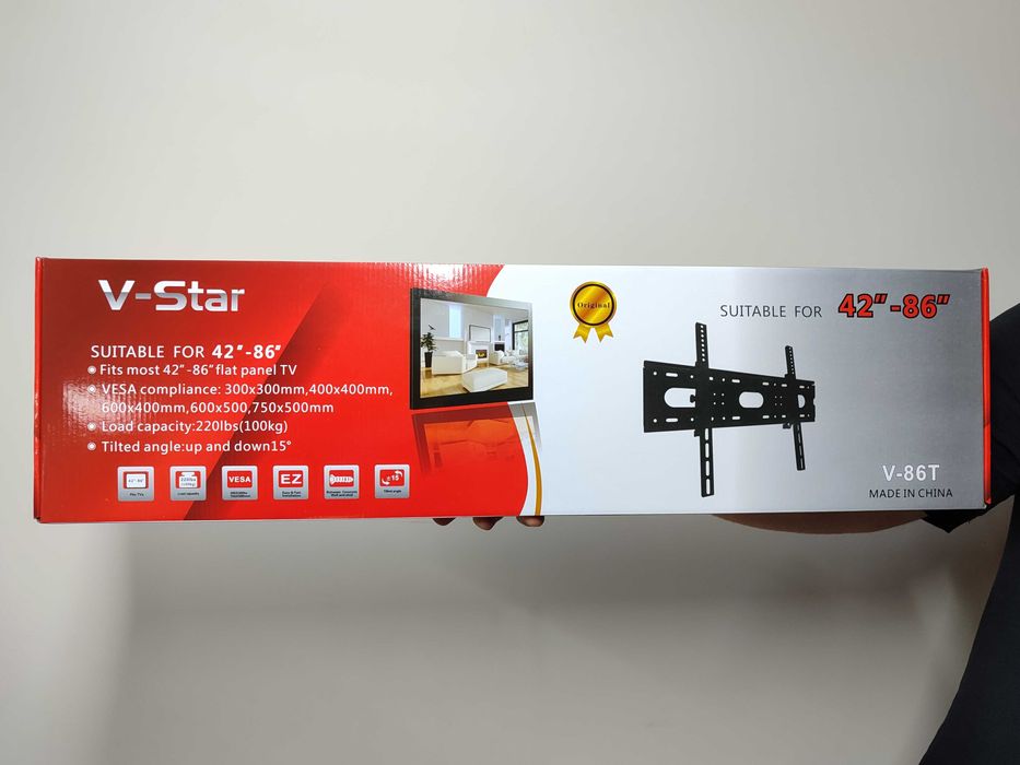 Наклонный кронштейн для телевизора до 85" V-Star V-86T [до 100 кг]