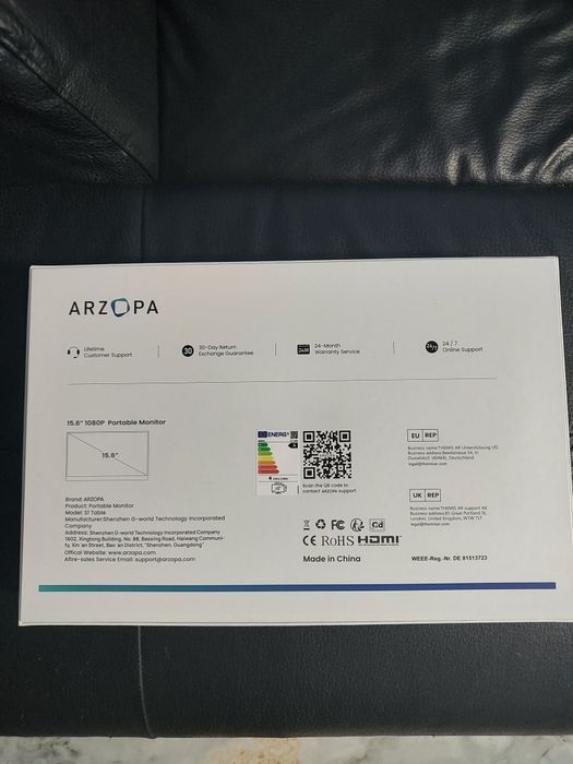 Monitor portabil de 15,6" Arzopa S1 TABLE