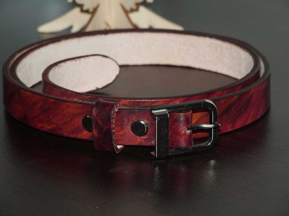 Дамски колан от естествна кожа, ръчна изработка