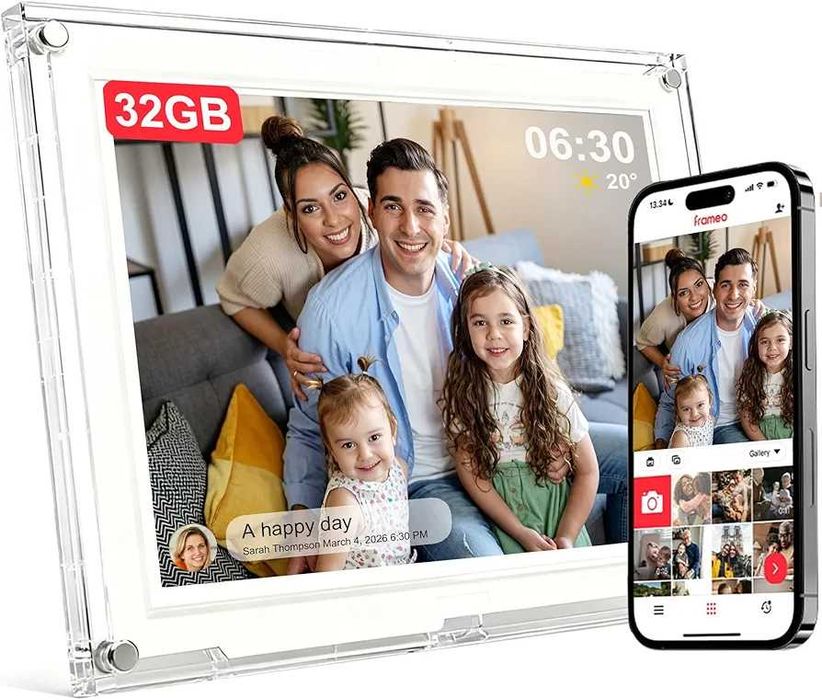 Чисто Нова Смарт Фоторамка AMABOO 10.1" с Луксозен Акрилен Корпус