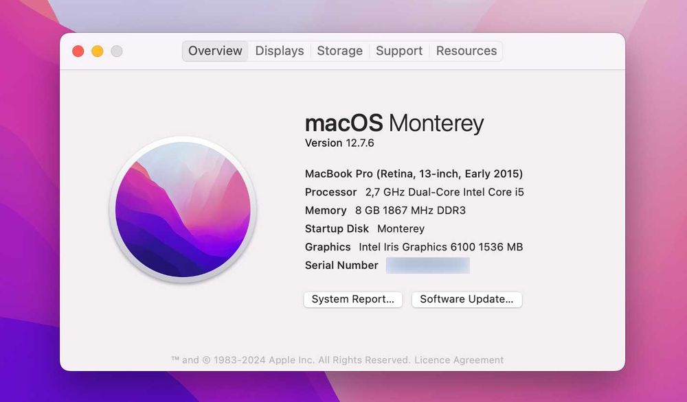 Продавам Macbook pro A1502 8gb памет 1 tb SSD