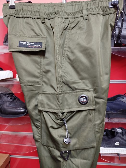 Мъжки карго панталон Sublevel L , XL ,XXL зелено долнище еластичен