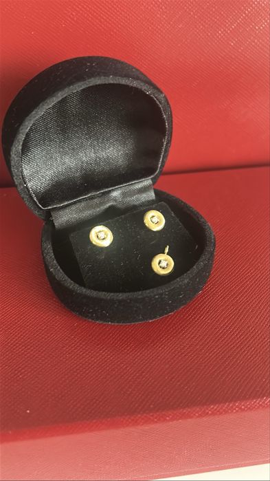 Пуссеты, кулон, браслет 750 пробы. Набор с бриллиантами