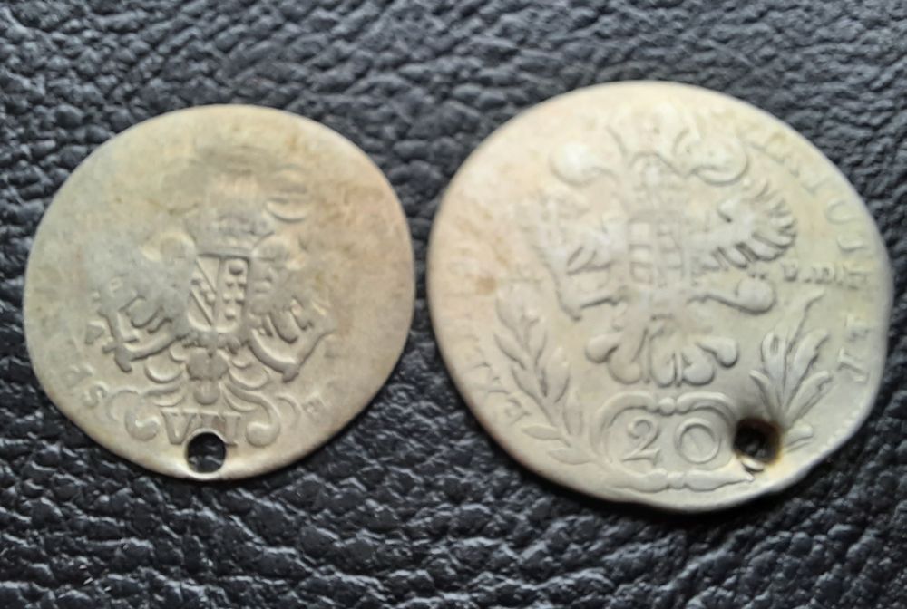 Стара сребърна/и 12 кройцера Бавария и 20 кройцера Австрия