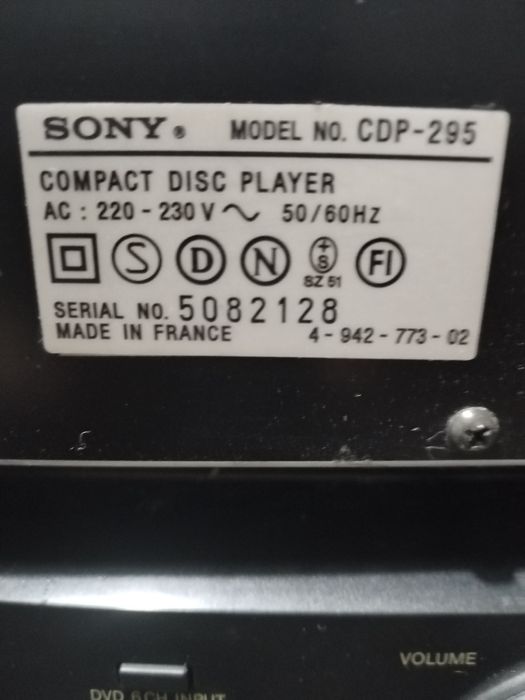 Cd player Sony cdp-295 deck stereo