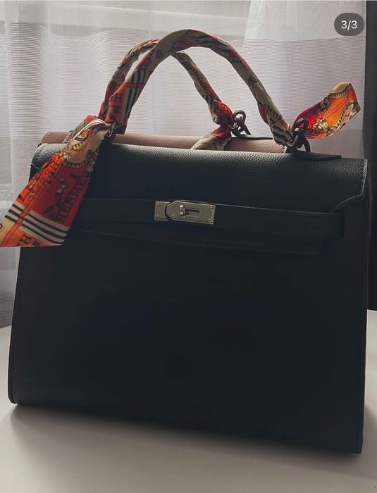 Чанта Hermes в черно и кафяво