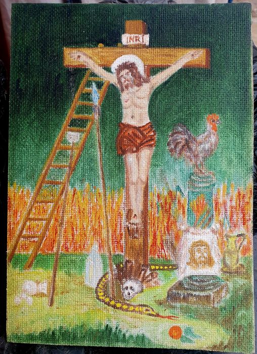 Tablou pictura cu rama sculptata