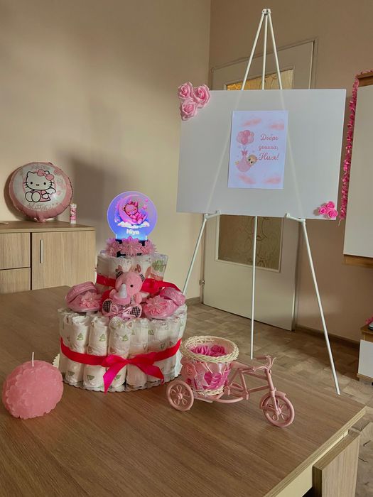 Украса за погача на бебе/добре дошло бебе/разкриване на пол