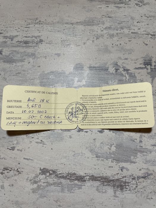 Set cadou Valentine’s Day (cercei & lantisor) aur galben 18K cu zircon