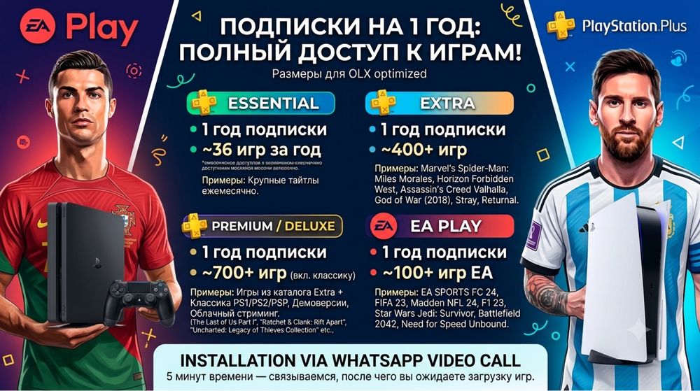 Игры для консоли PS4, PS5 и PS Plus подписка
