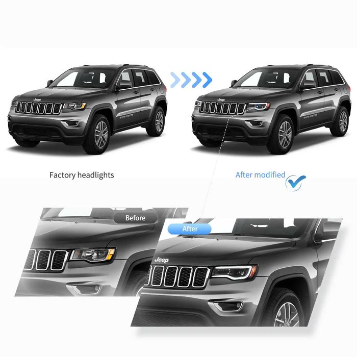 Комплект LED фарове за Grand Cherokee WK2 2014- с начална анимация