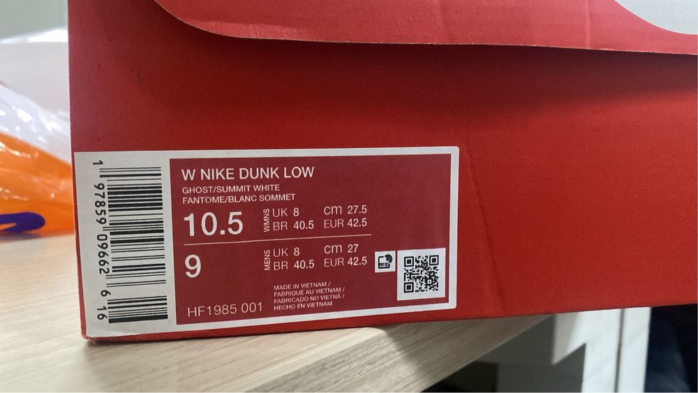 Продам Nike Dunk Low Ghost / Summit White