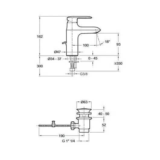 Смесител за мивка хром с изпразнител – Jacob Delafon Kumin E98827-CP