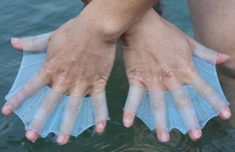 Плувни ръкавици за деца, За плуване, силикон, 2 Броя, розови