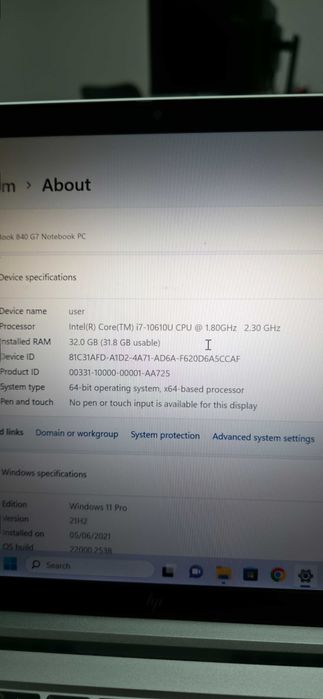 Vand Laptop HP 840 G7