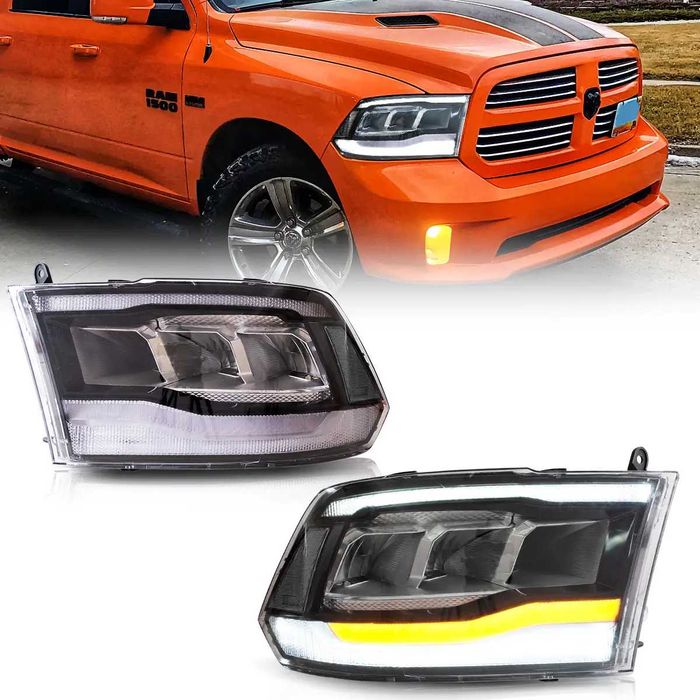 Комплект LED фарове с динамични мигачи за Dodge Ram 2009 - 2018