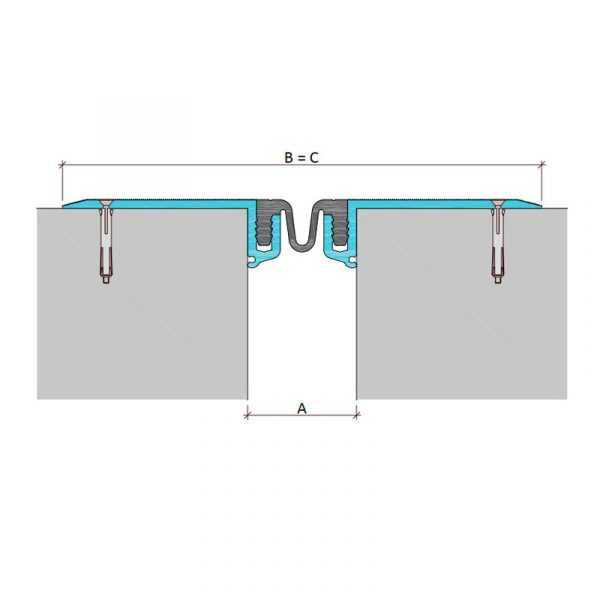 Профили для Деформационные швов Накладной профиль Аквастоп ДШКА-0/100