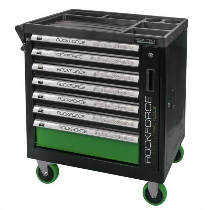 Шкаф с инструменти със 7 чекмеджета – 5 пълни RockForce