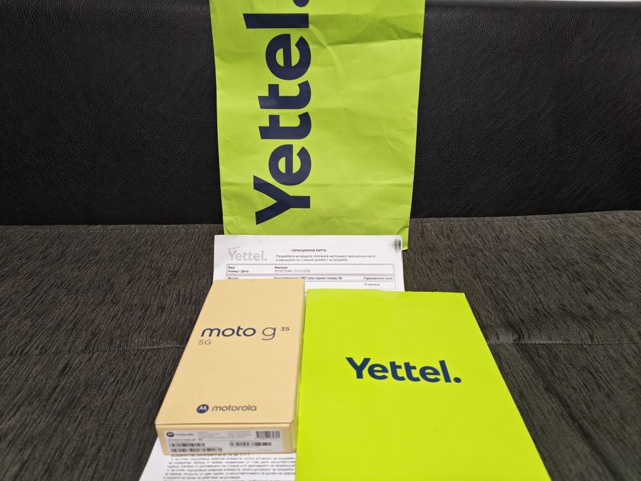 ***ЗАПЕЧАТАН 256GB Motorola g35 5G Yettel Гаранция 2029г. Leaf Green