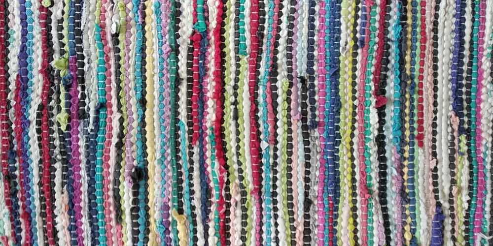 Красива шарена пътека черга, ръчна изработка