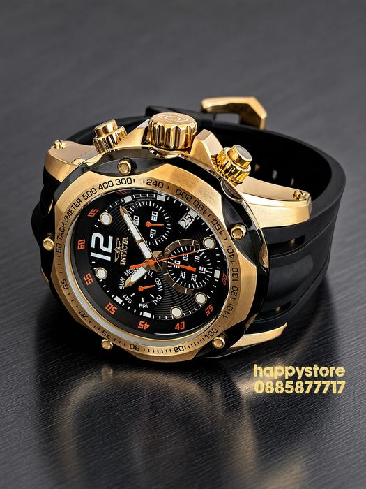 INVICTA Speedway Gold/Black Swiss 51 mm, Инвикта нов ръчен часовник