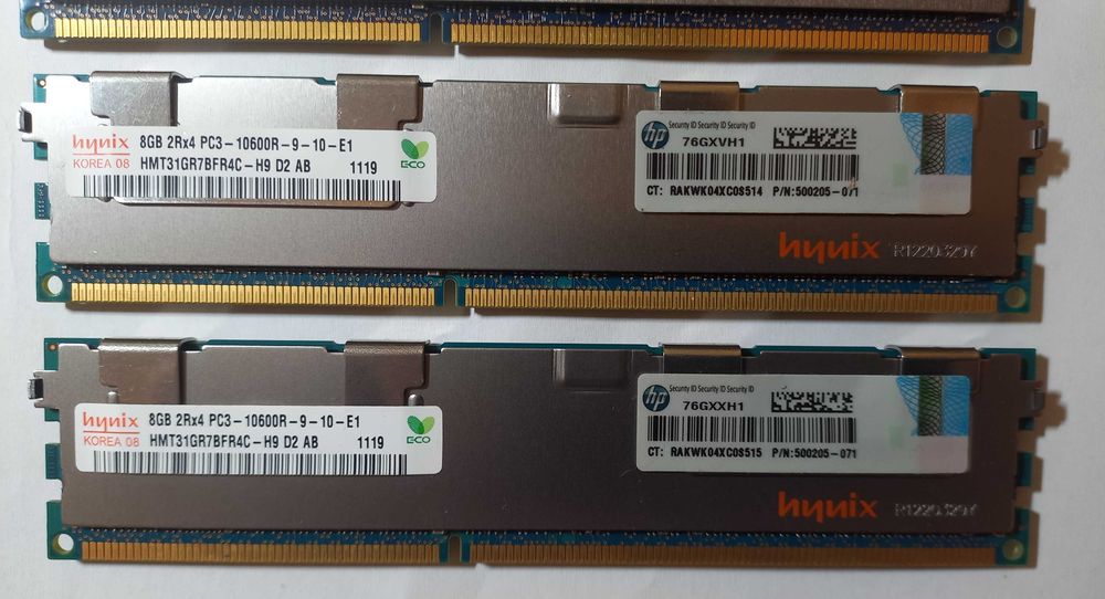 Lot 8 x 8GB DDR3 PC3-10600R + 12 x 2GB DDR3 ECC REG server workstation
