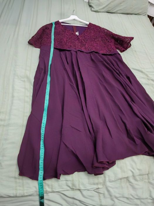 Rochie visinie eleganta din voal si dantela marimea 58