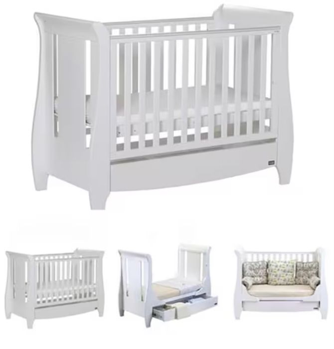 Pătuț Bebe ALB (Nou) Tutti Bambini Katie Sleigh Mini + Sertar, Sector 3